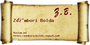 Zámbori Bolda névjegykártya